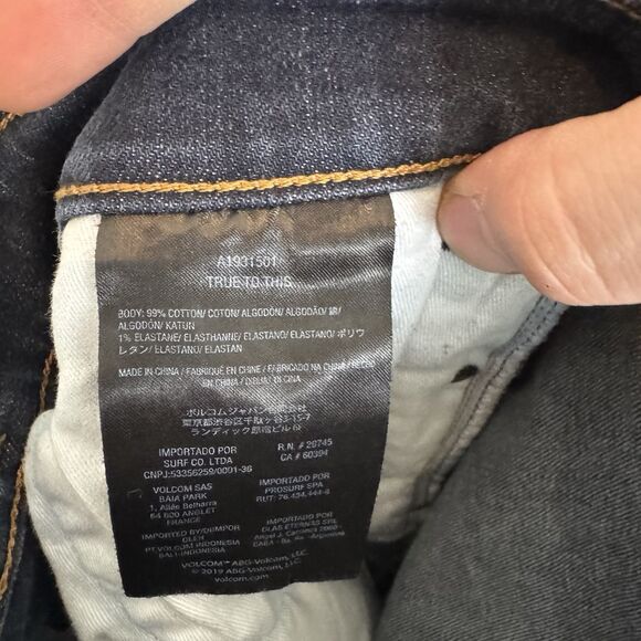Volcom Jeans Men 29x27 Blue Vorta Slim Straight Denim‎ Mid Rise Casual Stretch - Picture 10 of 11